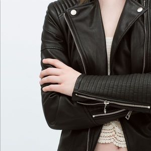 Zara Faux Leather Jacket Quilted